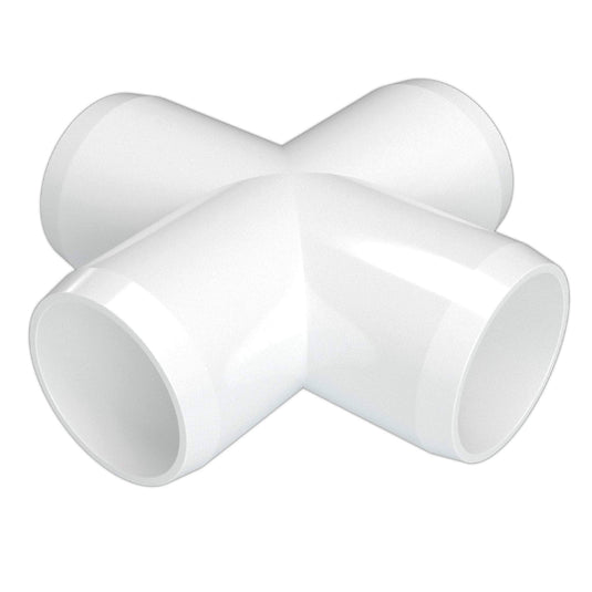 1 in. 5-Way Furniture Grade PVC Cross Fitting - White