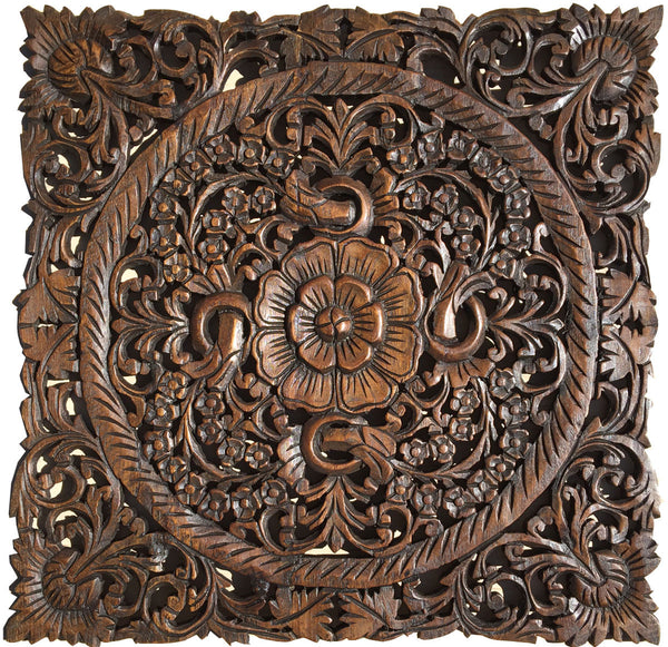 Oriental Hand Carved Wood Wall Plaques. Wall Sculptures. – Asiana Home