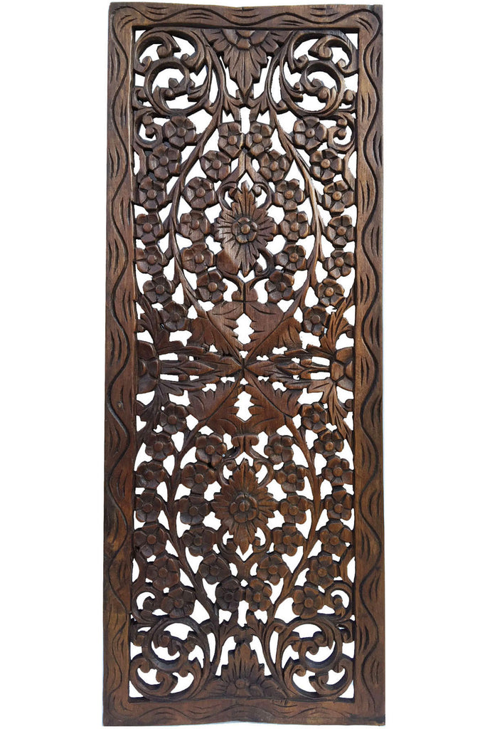 Floral Wood  Carved Wall  Panel Wood  Wall  Decor  for Sale 