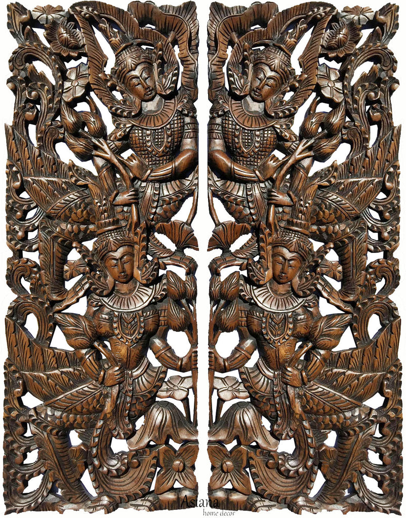 Asian Carved Wood Wall Art Decoration – Asiana Home Decor