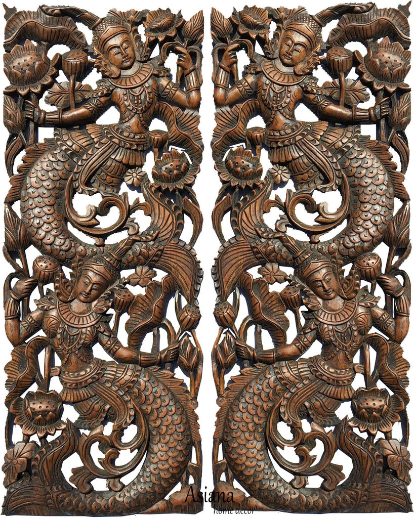 Asian Carved Wood Wall Art Decoration Asiana Home Decor