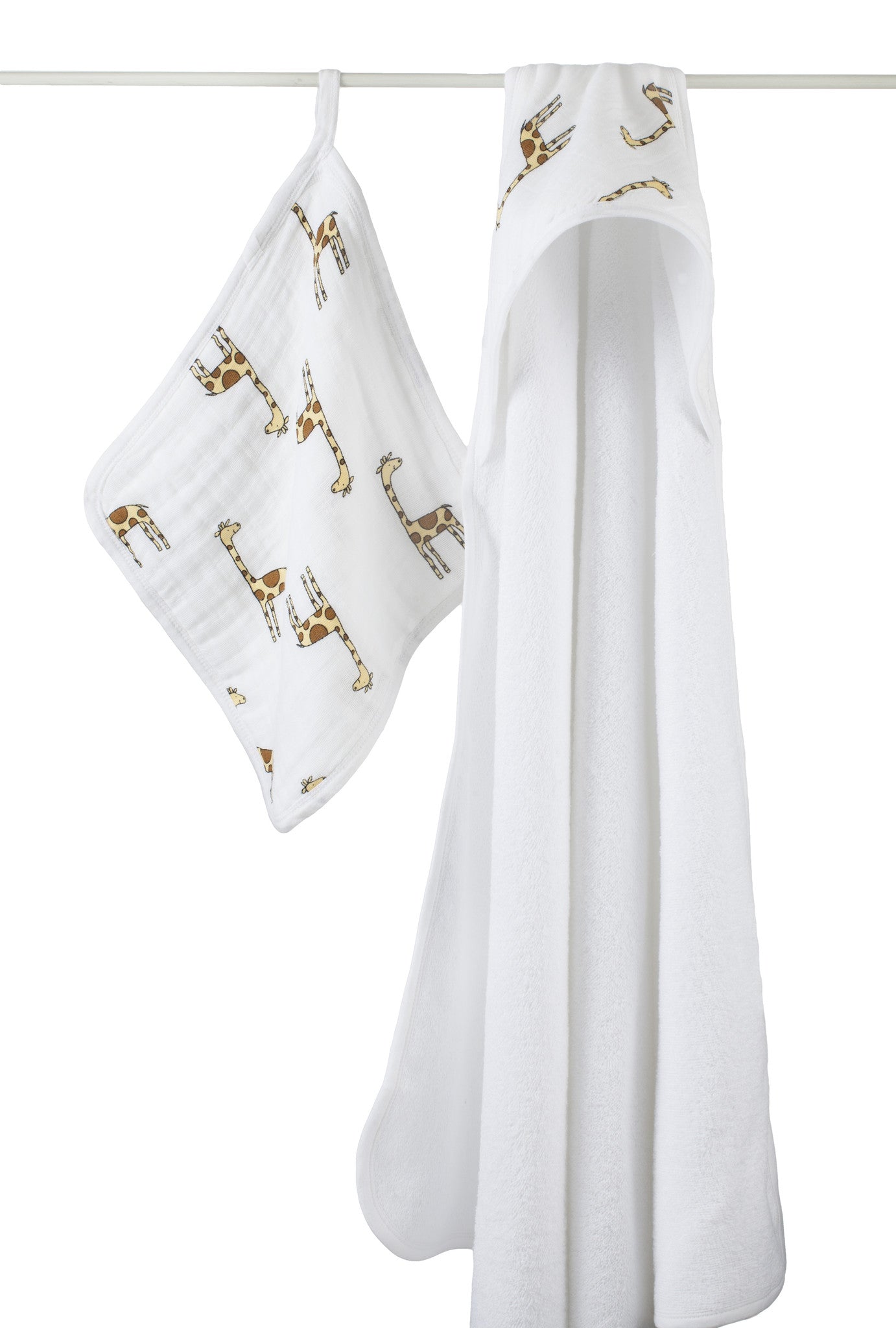 hooded towel and washcloth set