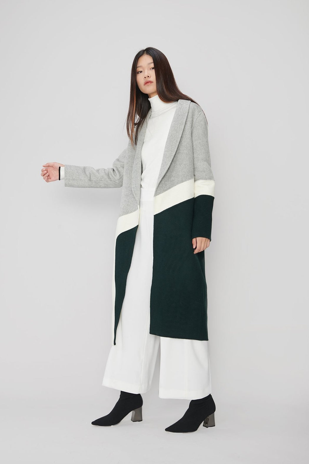 JL049B Cocoon Graphic Coat — Mute by JL