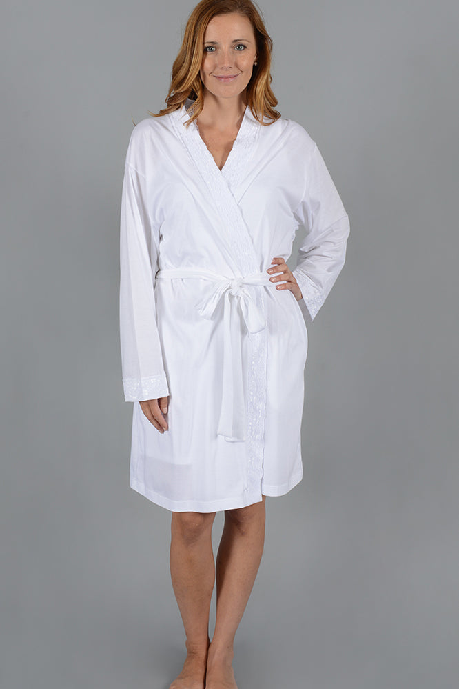 Lace Trim Short Kimono Robe – Cotn Collection