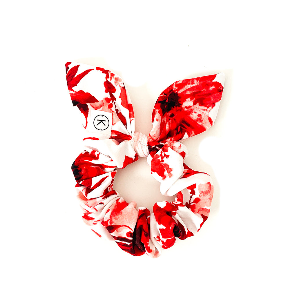 Scrunch Bow - Red Floral