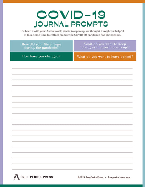 COVID-19 Journal Prompts for Adults and Students | Free Period Press