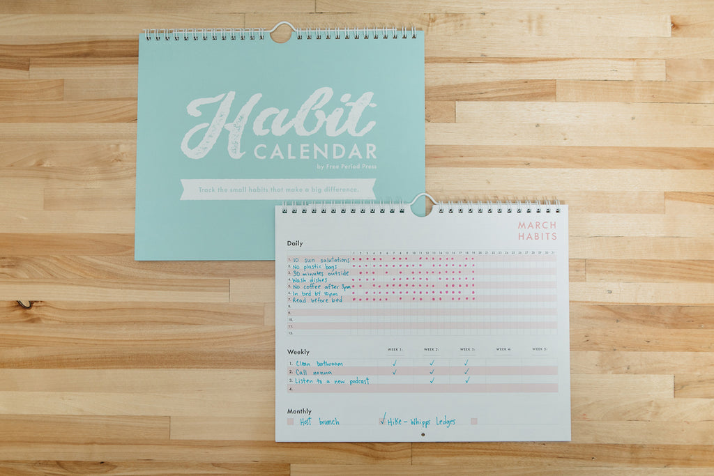 Free Period Press Habit Tracking Calendar