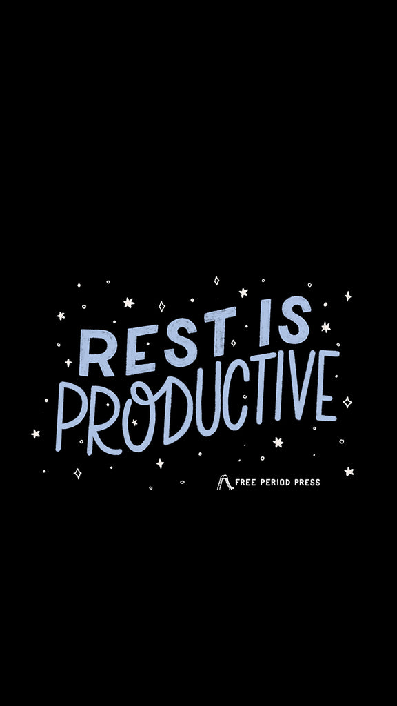Rest is Productive Quote - Aesthetic Self-Care Phone Wallpaper
