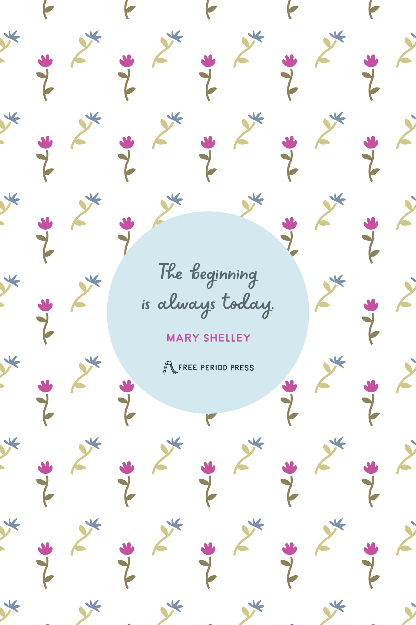 The beginning is always today | Mary Shelley Quote | Phone Wallpaper | Free Period Press