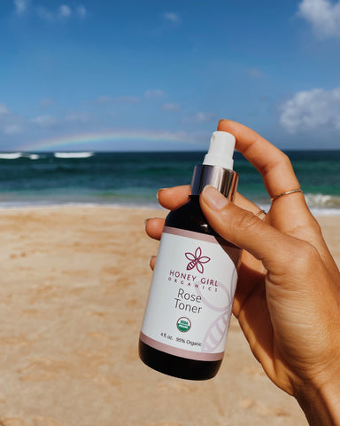 Rose Toner with Beach Background