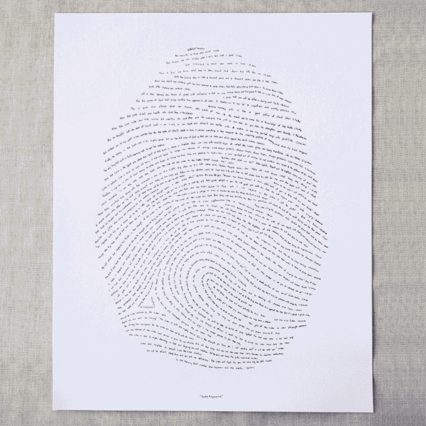 God's fingerprint art print one verse every book of the Bible thumbprint