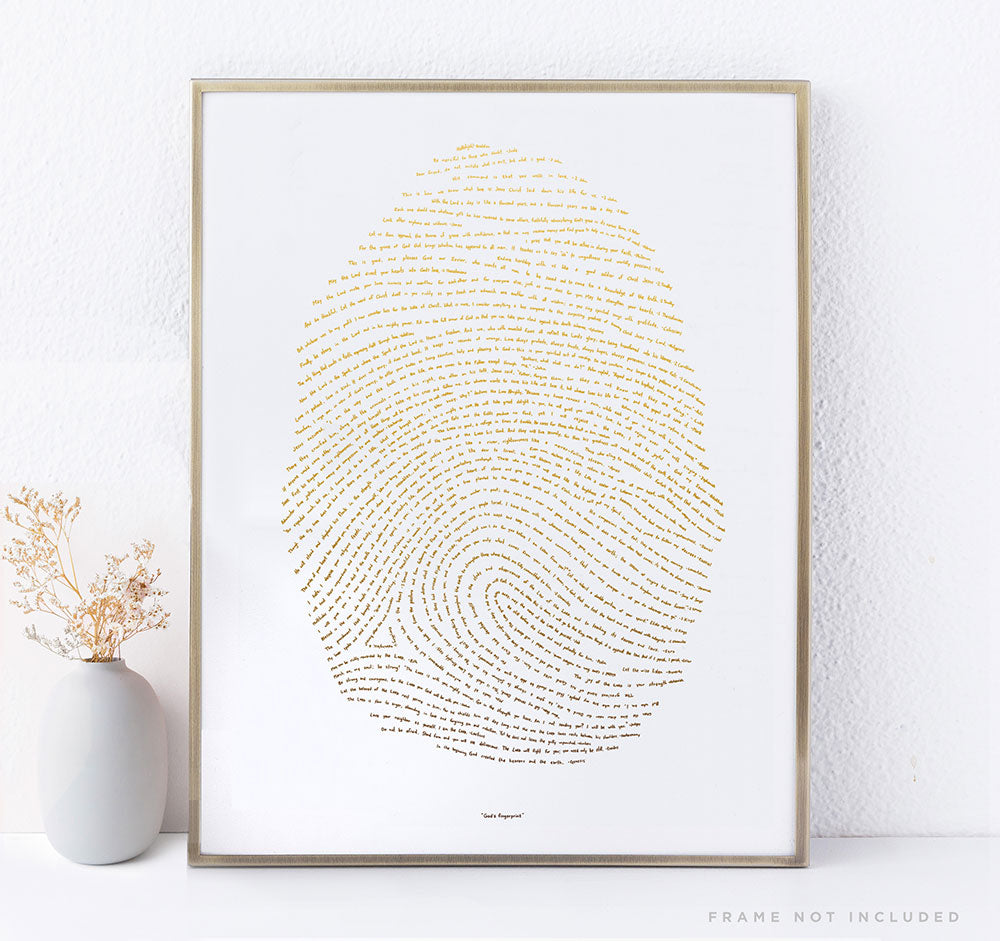 Large Christian Wall Art — God's Fingerprint in Gold