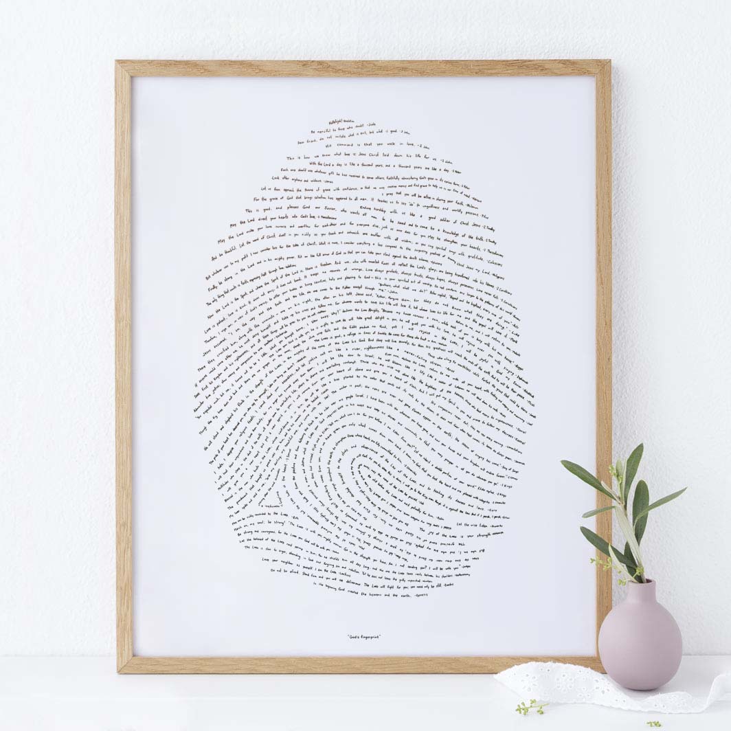 Framed 16x20 God's Fingerprint Letterpress Art Print