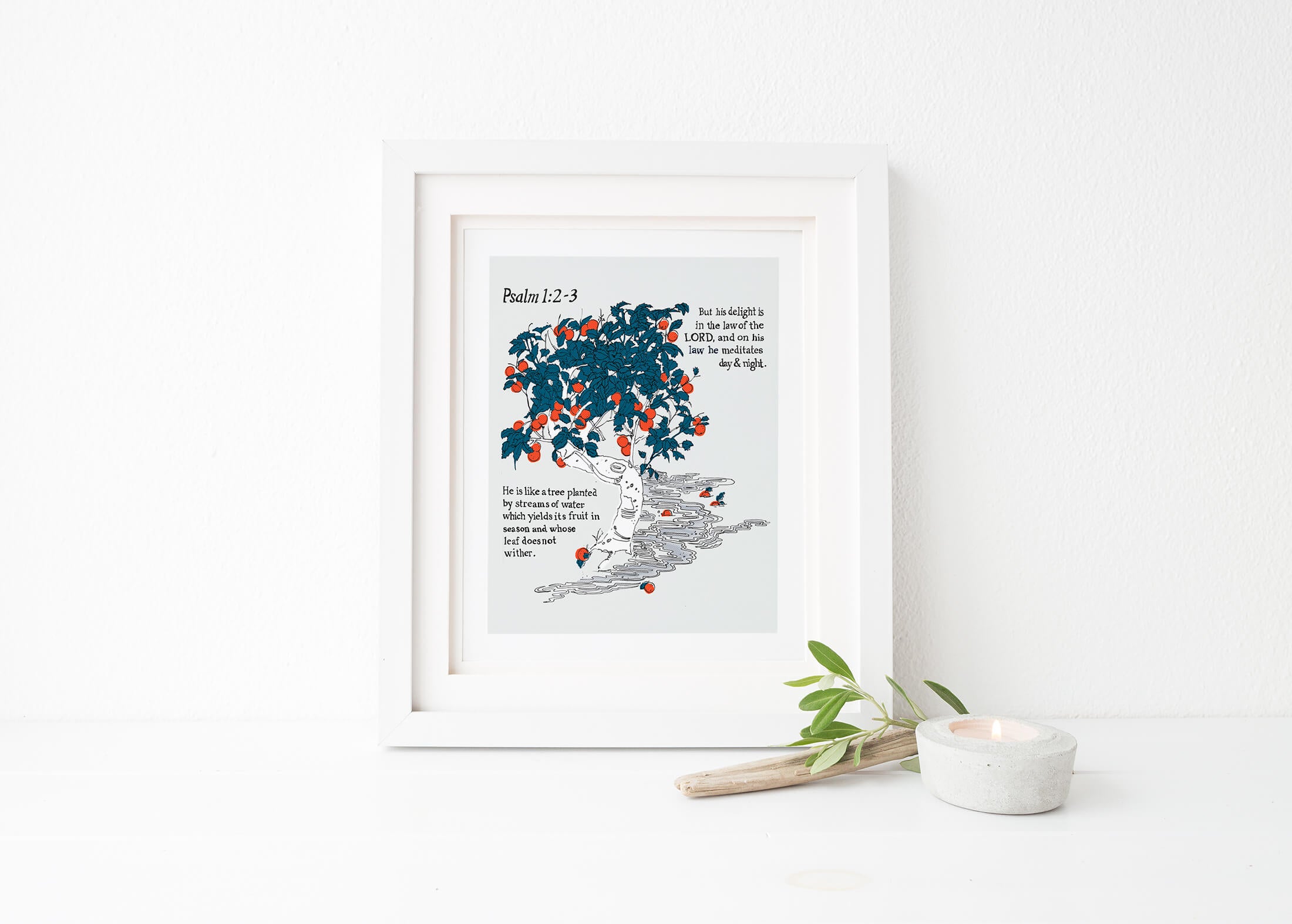 Psalm 1:2-3 | Scripture Art Print