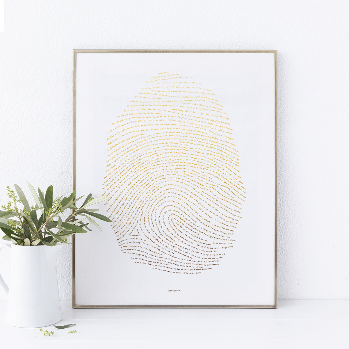 18x24 Gold Illuminated Fingerprint | Scripture Art Print