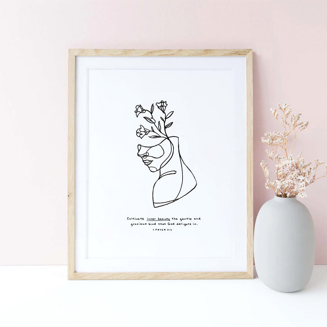 Inner Beauty - 1 Peter 3:4 | Scripture Art Print