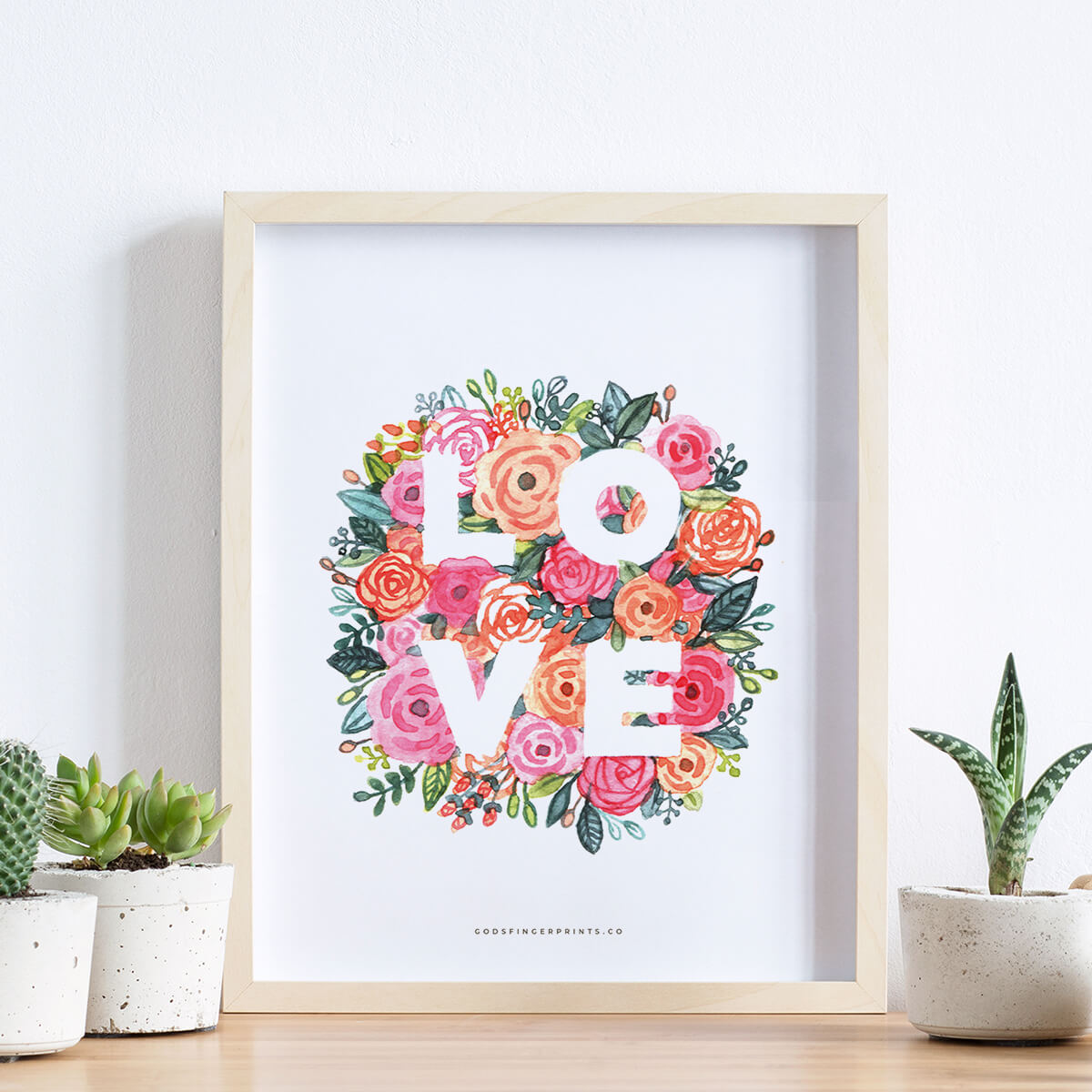 Christian Wall Art Love Flowers