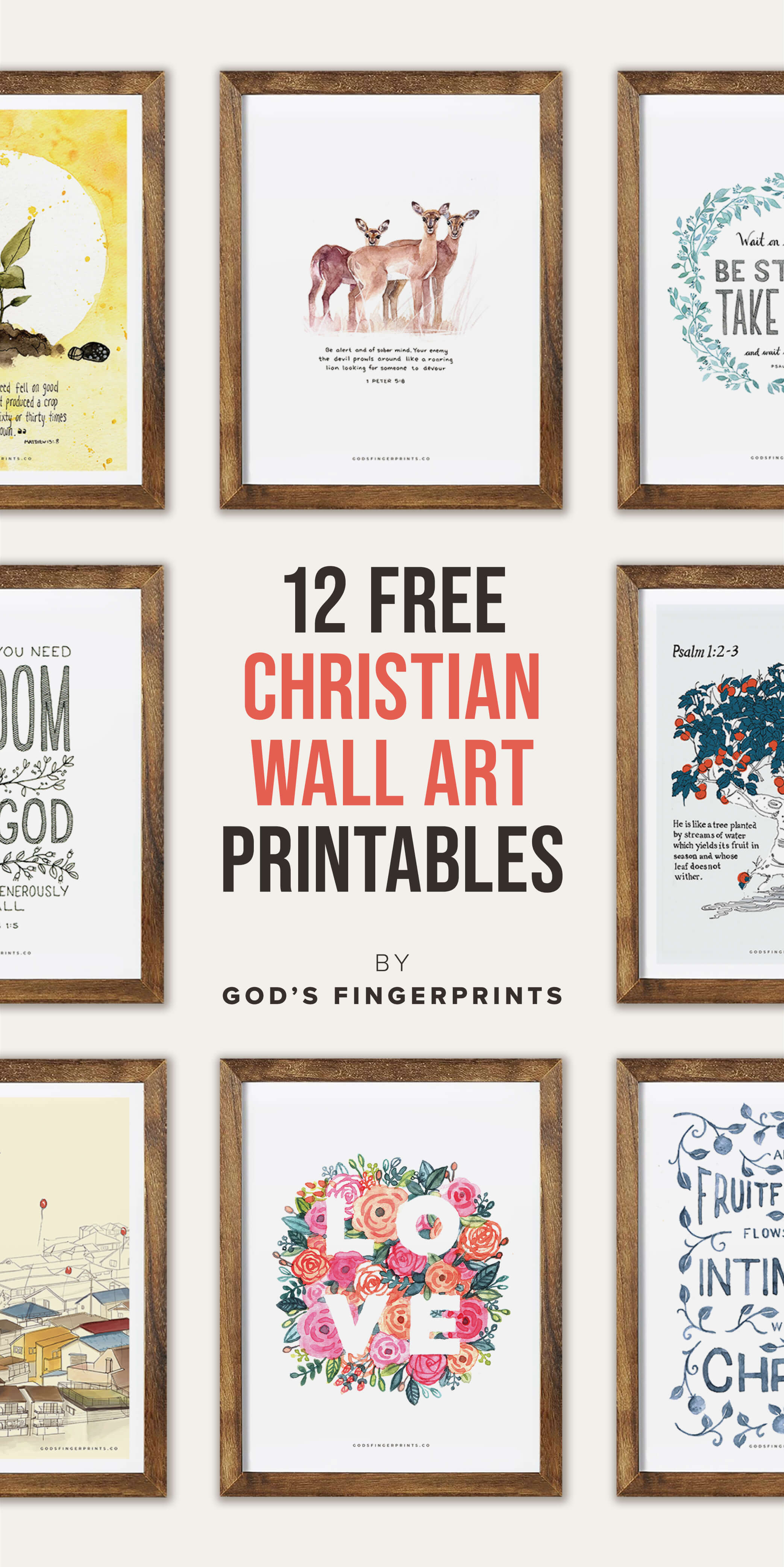 12 Free Christian Wall Art Printables Framed