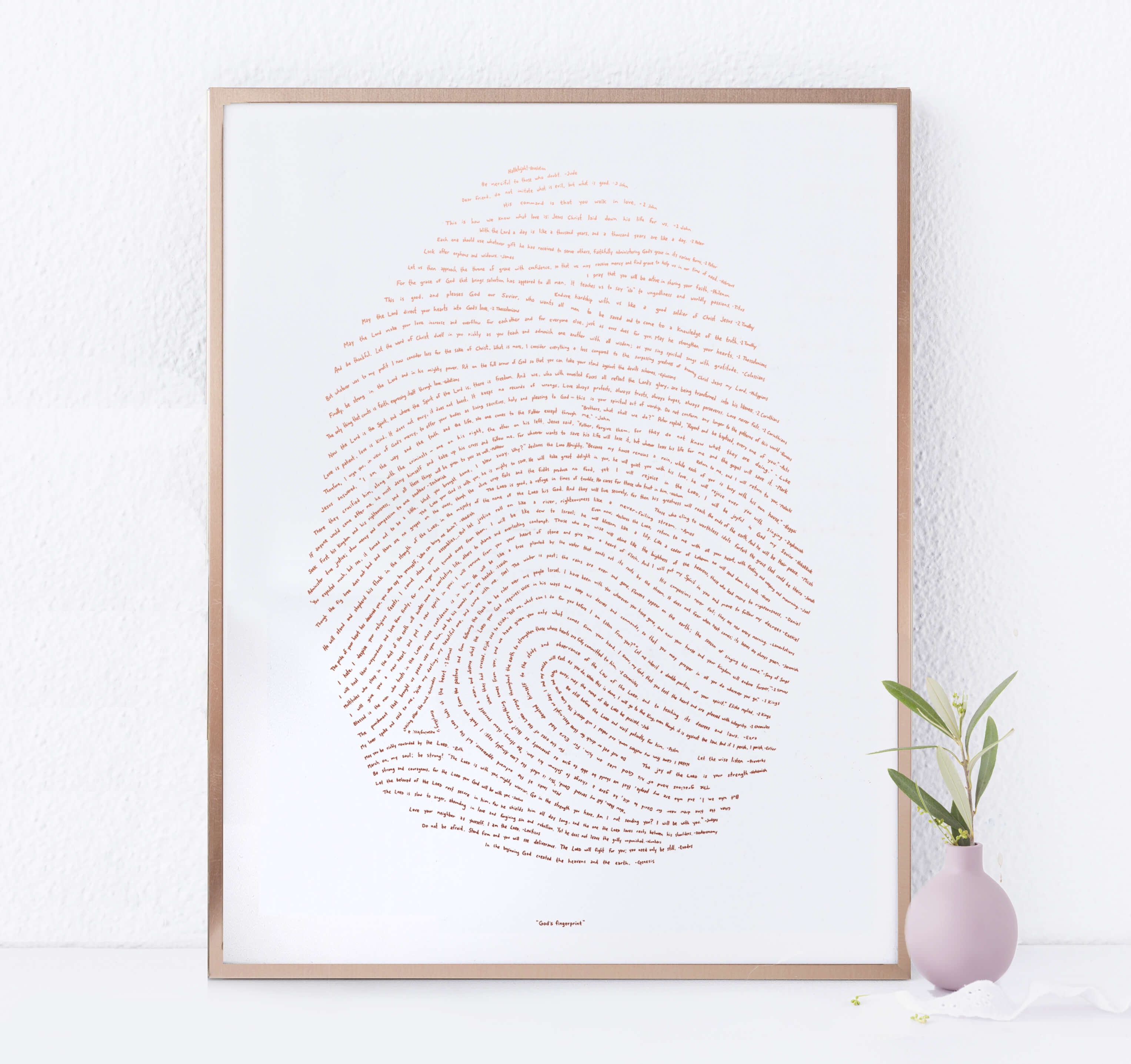 Framed 18x24 Illuminated Fingerprint - Rose Gold