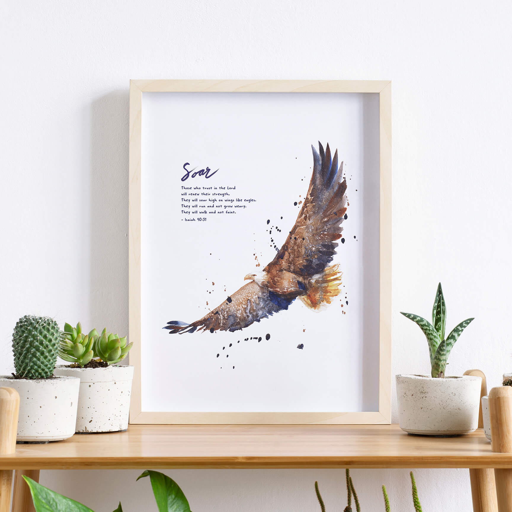 Framed Soar on Wings Like Eagles Art Print | Isaiah 40:31