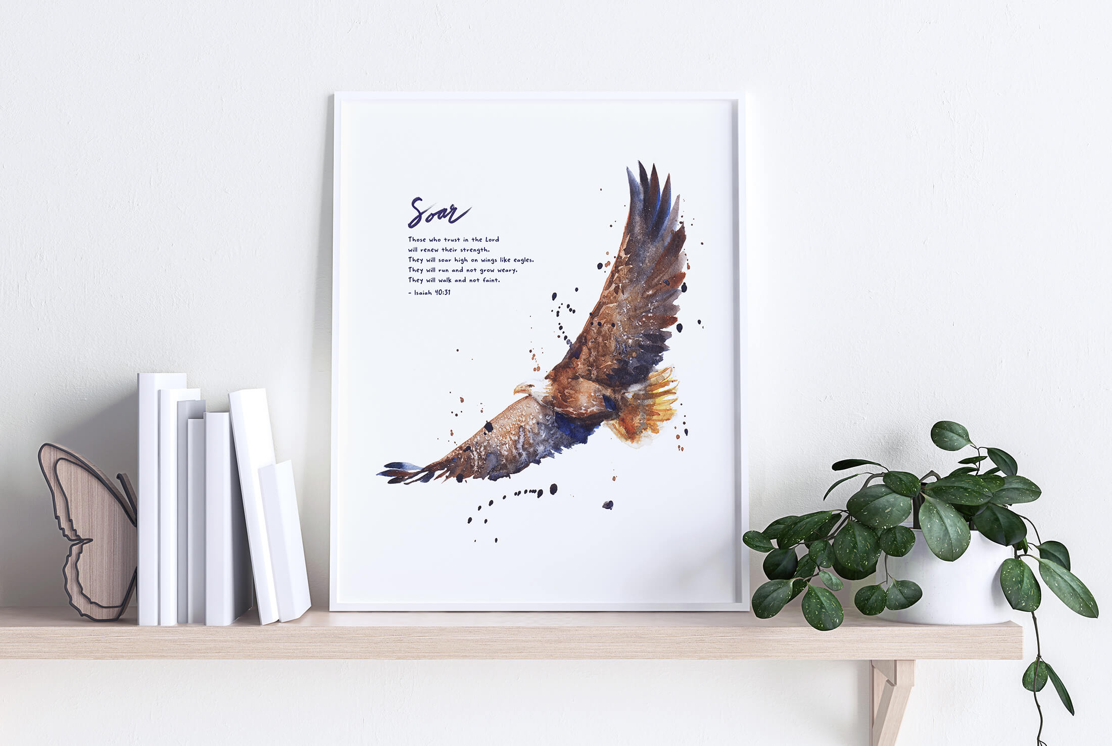 Framed Soar on Wings Like Eagles Art Print | Isaiah 40:31