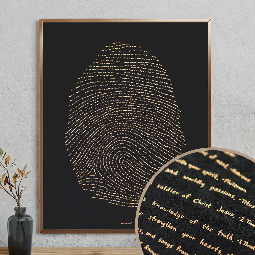 Gold on Black Illuminated Fingerprint