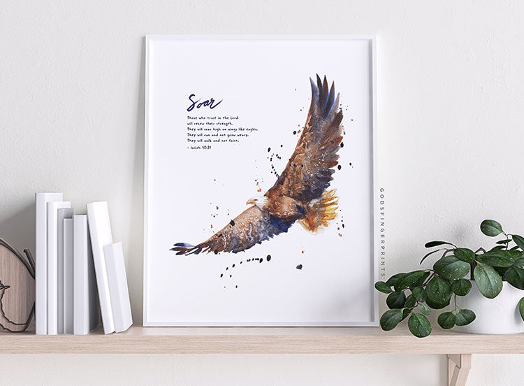 Fathers Day - To a Majestic Man - Bald Eagle - Painted & Hand Lettered  Cards - A-2