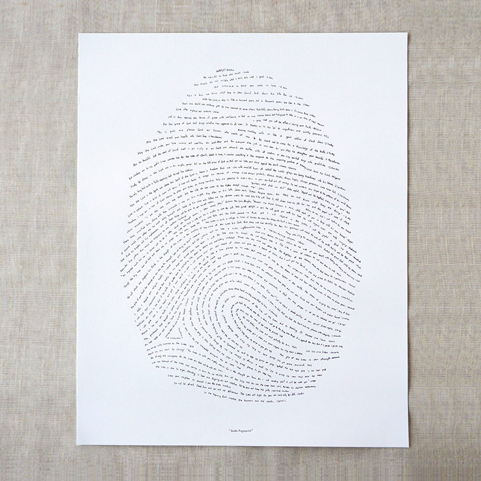 16x20 God's Fingerprint Letterpress | Scripture Art Print