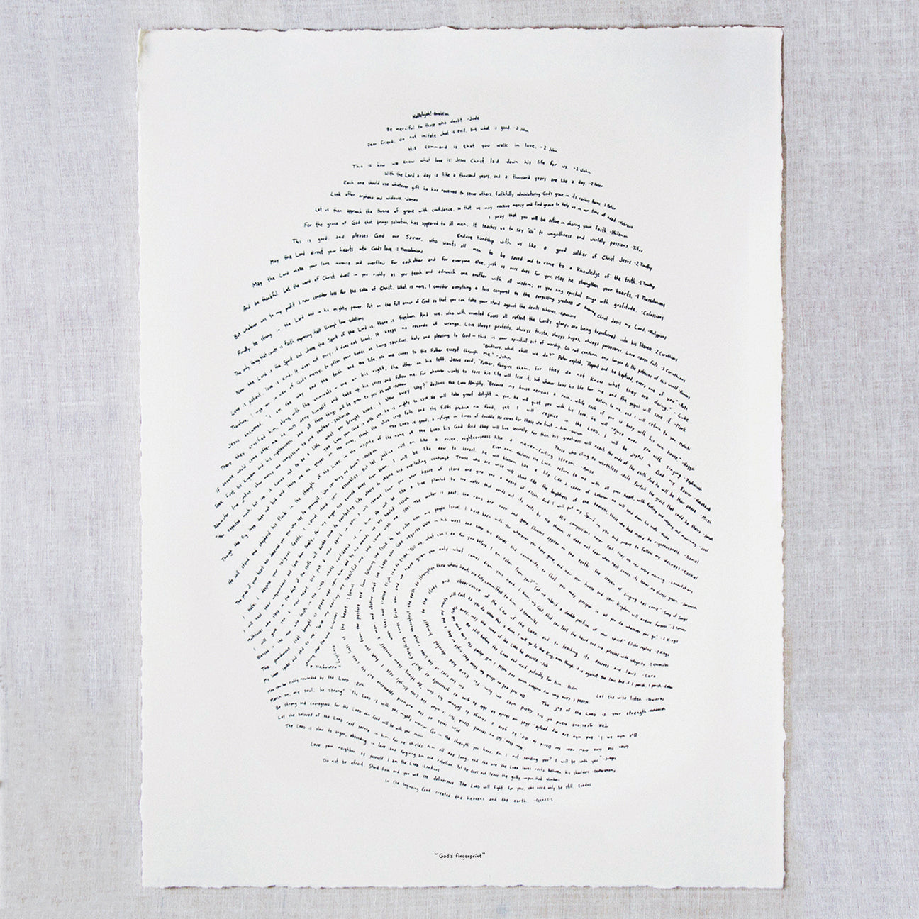 18x24 God's Fingerprint Screenprint | Scripture Art Print