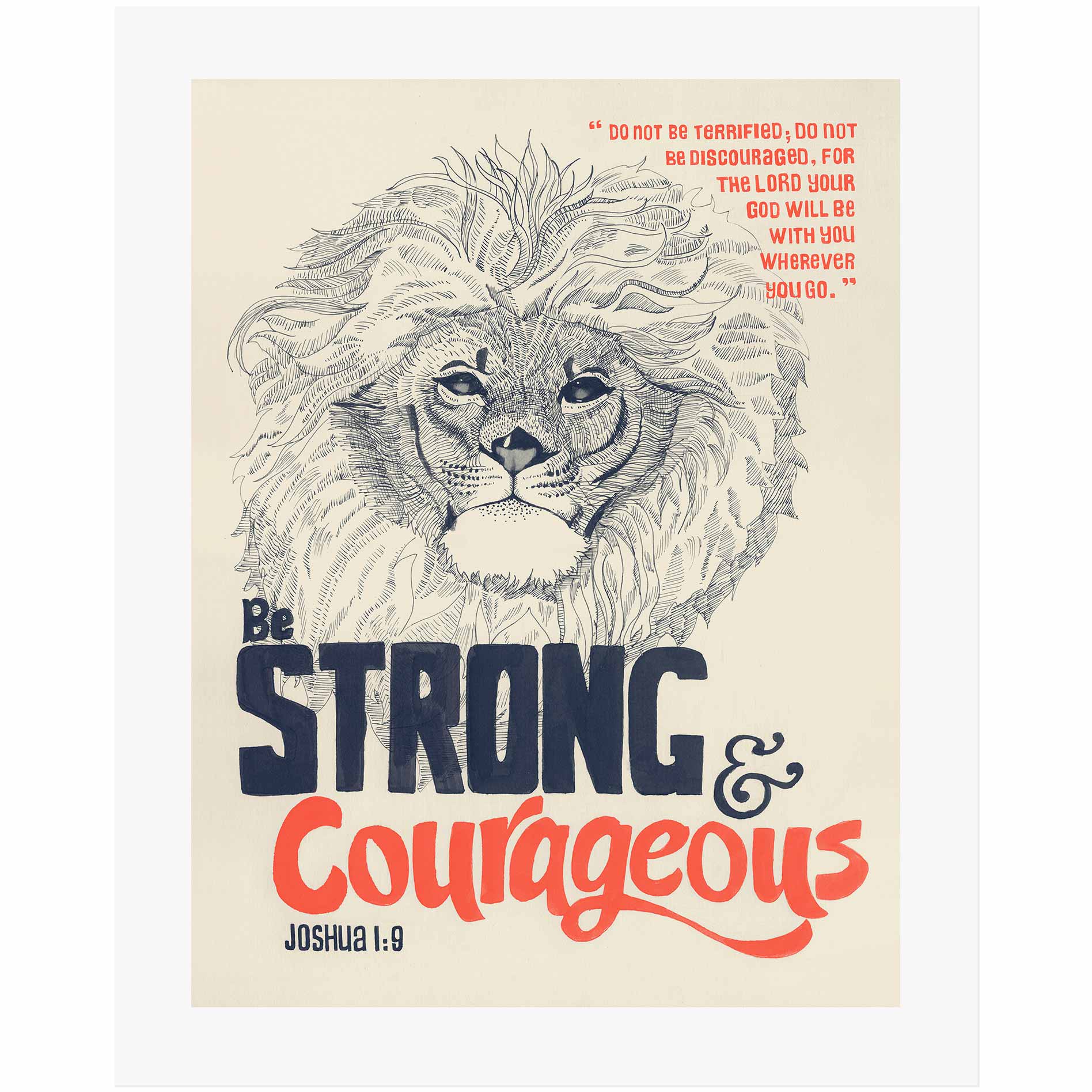 Be Strong Courageous Joshua 1 9 Scripture Art Print