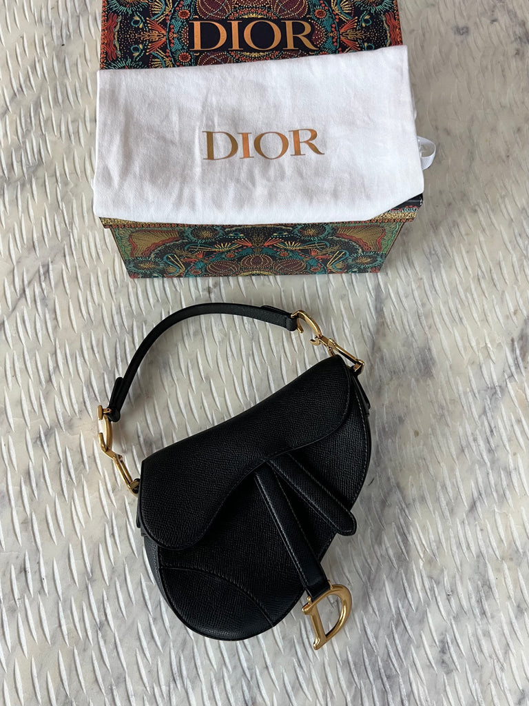 Dior Red Grained Calfskin Mini Saddle Bag - Preloved Dior Handbags Canada