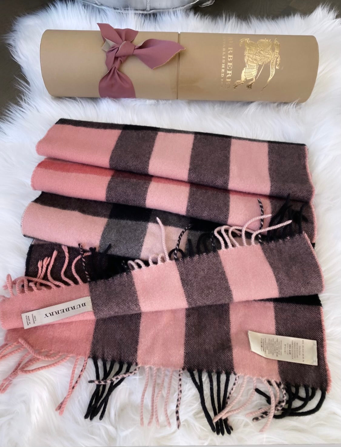 Burberry Pink Check Scarf – Beccas Bags Boutique