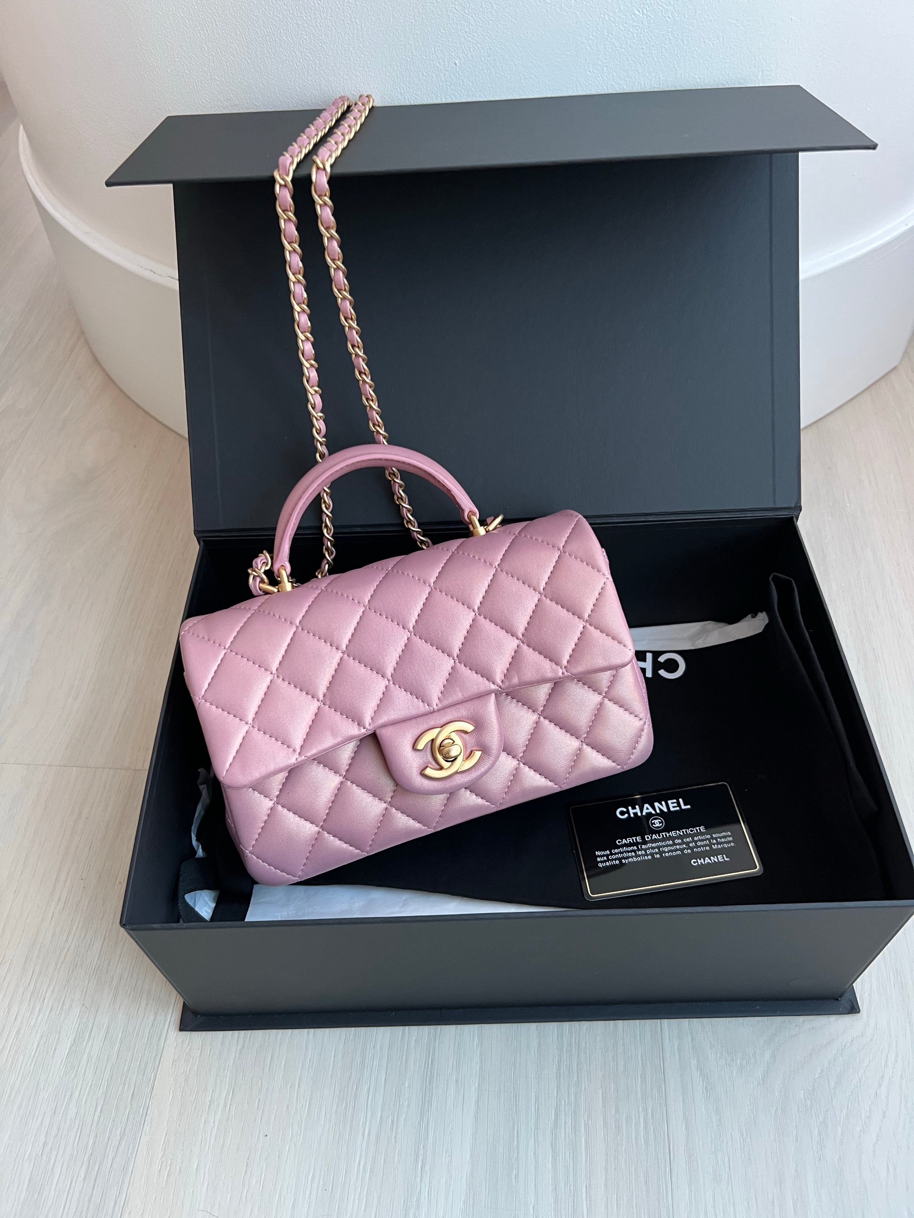 CHANEL mini 8in top handle  trắng pearly  Tín đồ hàng hiệu