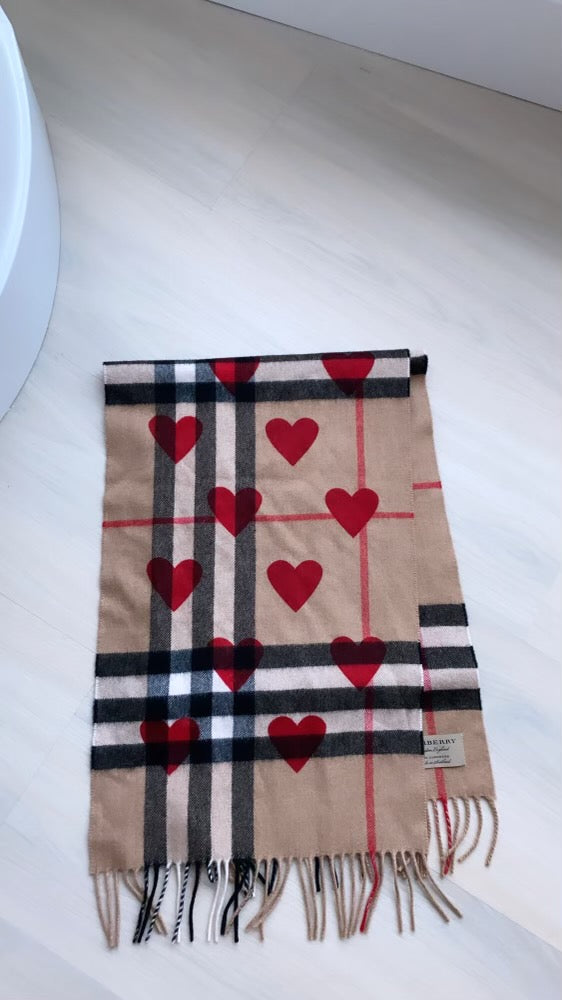Burberry Heart and check print scarf – Beccas Bags Boutique