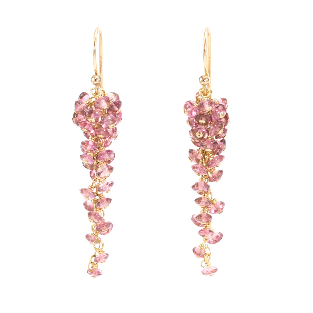 Pink Tourmaline Grape Cluster Earrings – Designs by Musti