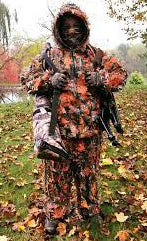 Orange ghillie suit