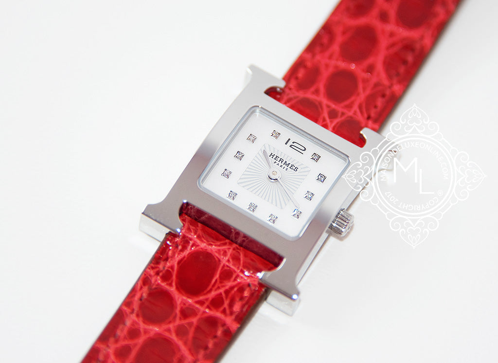 hermes alligator watch strap