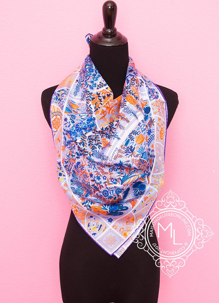 hermes scarf orange and blue