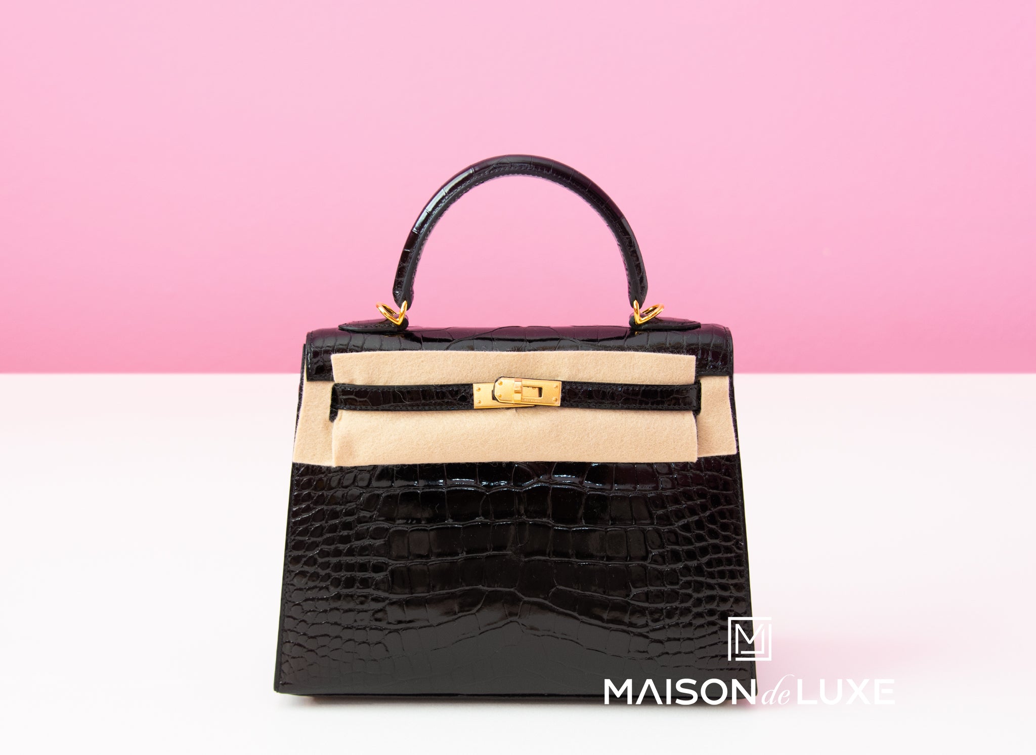 hermes kelly crocodile black