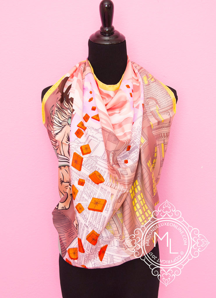 hermes pink scarf