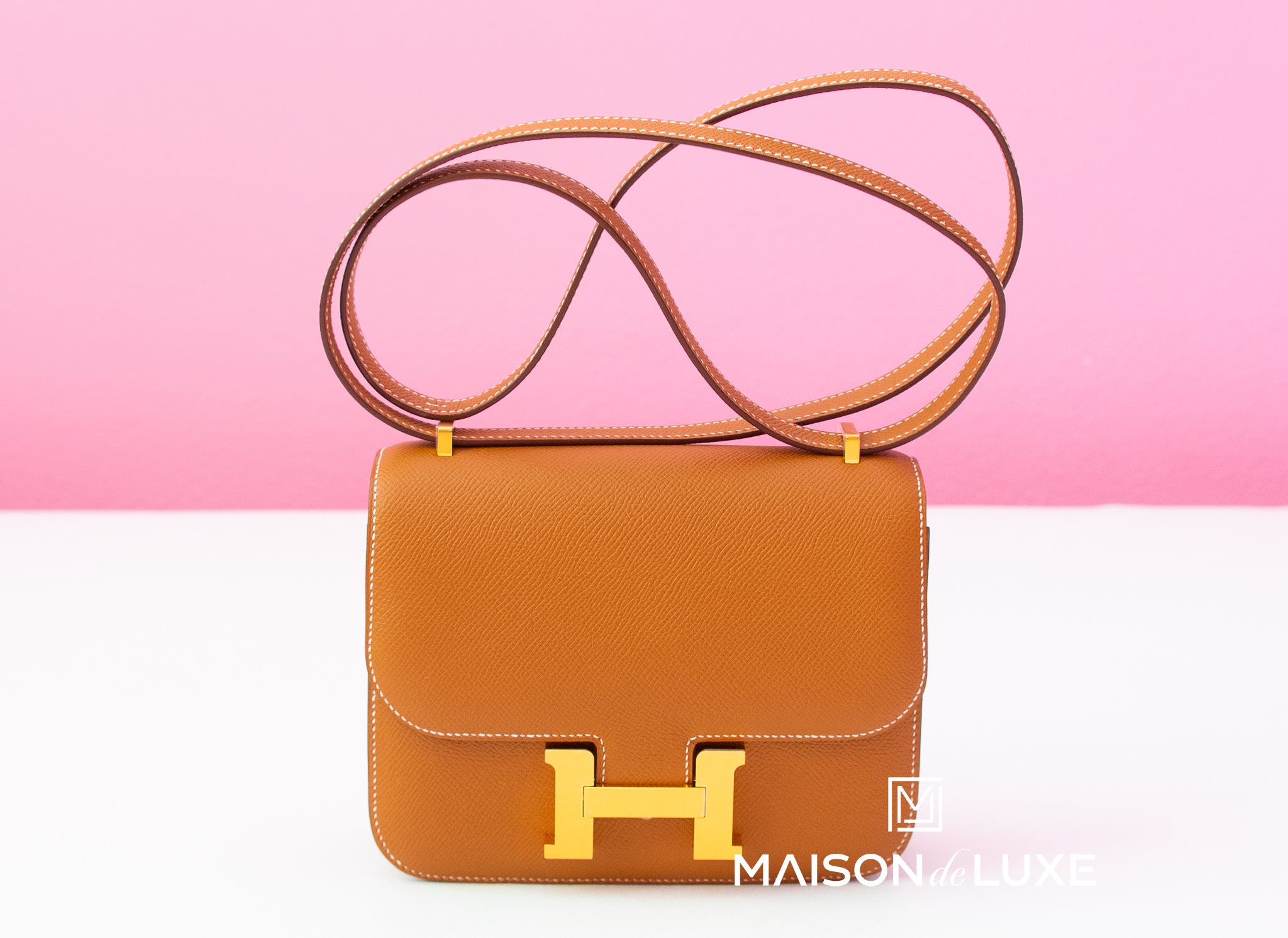 Hermes Gold Brown Epsom Constance Mini 