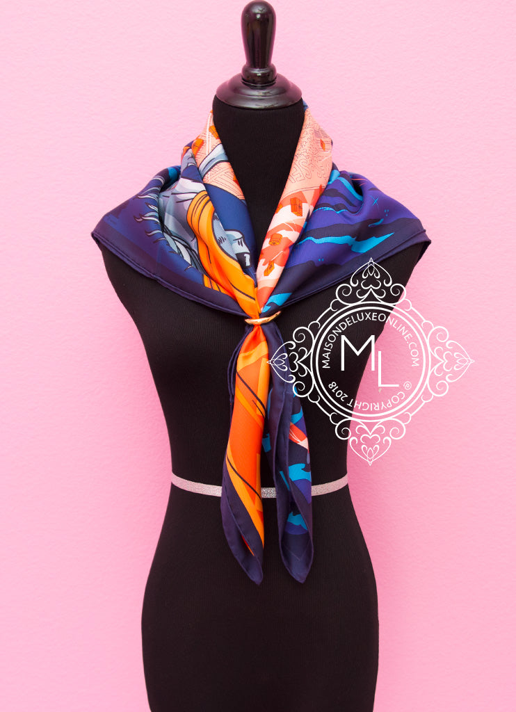 purple hermes scarf