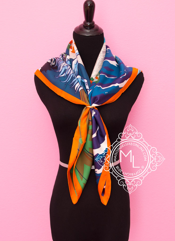 orange blue scarf