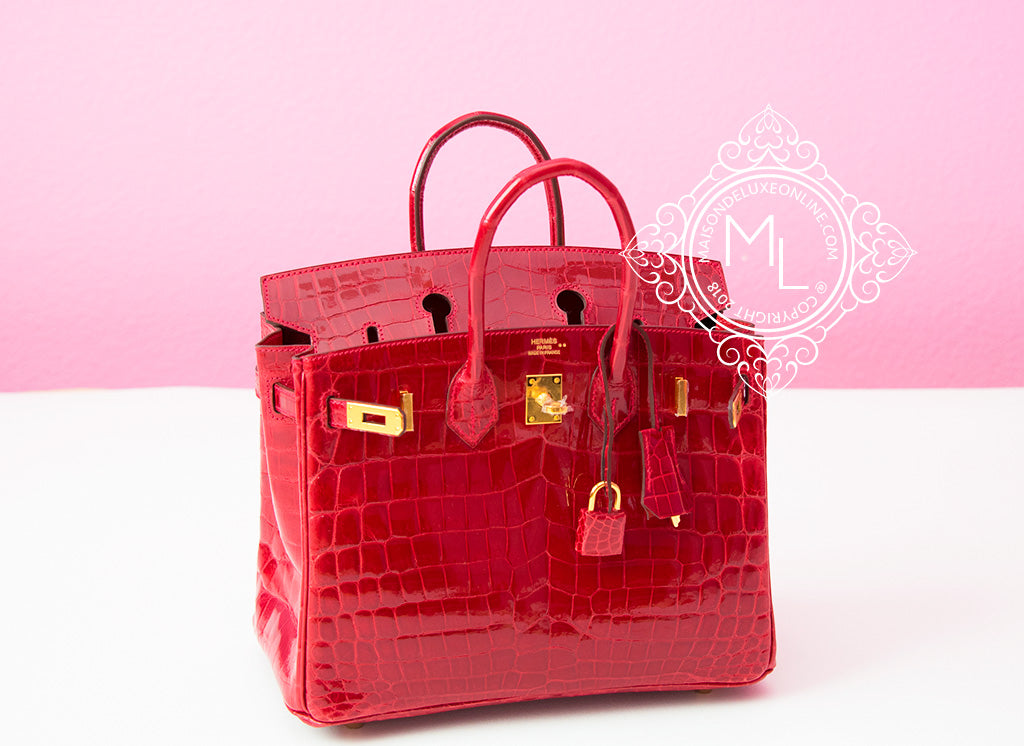 hermes red crocodile bag