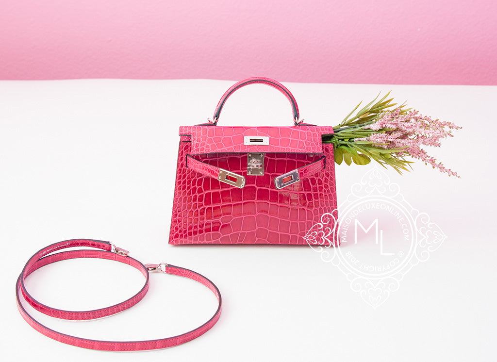 Hermes Rose Extreme Pink Mini Kelly 20 