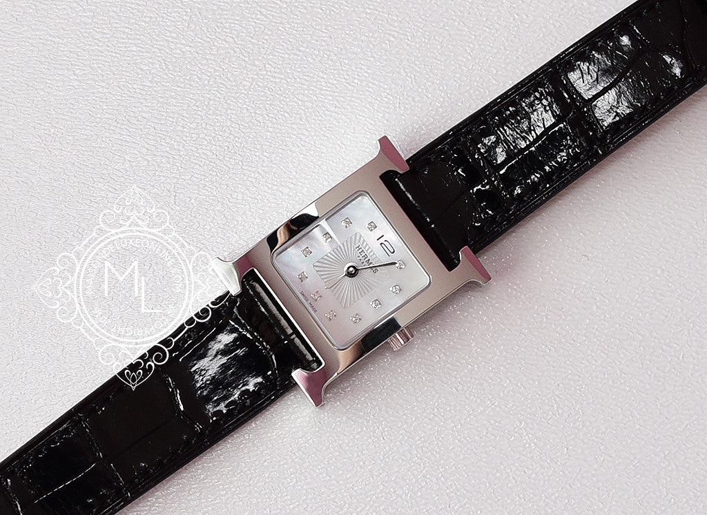 hermes alligator watch strap