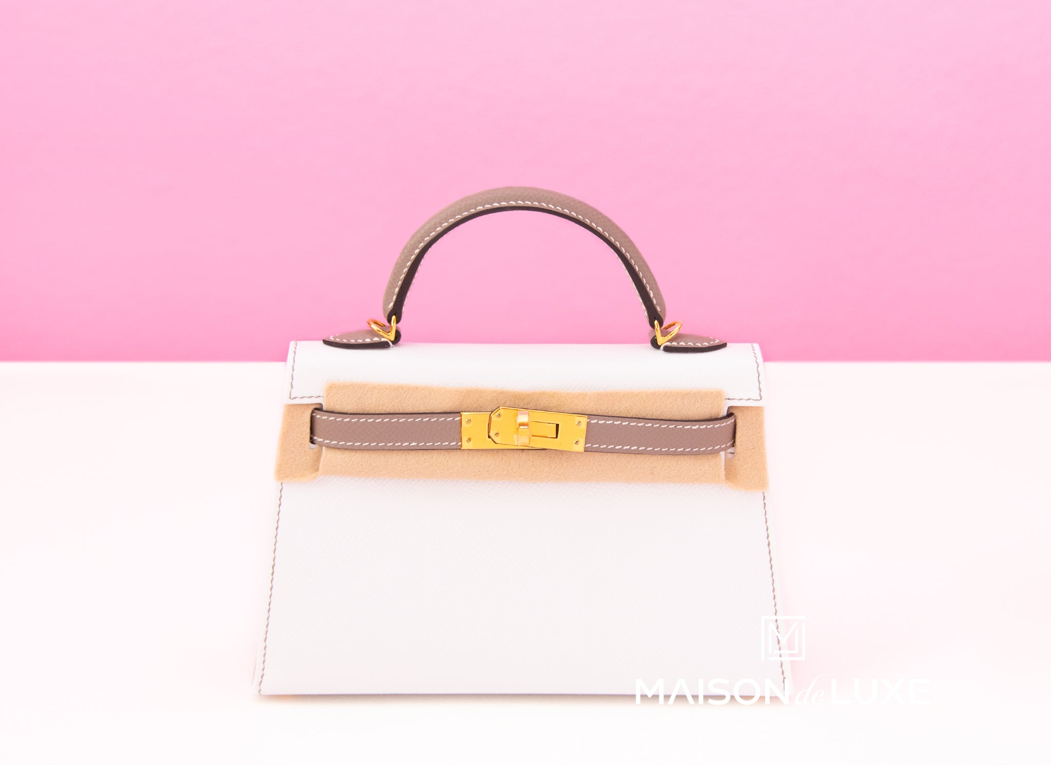 hermes mini kelly white