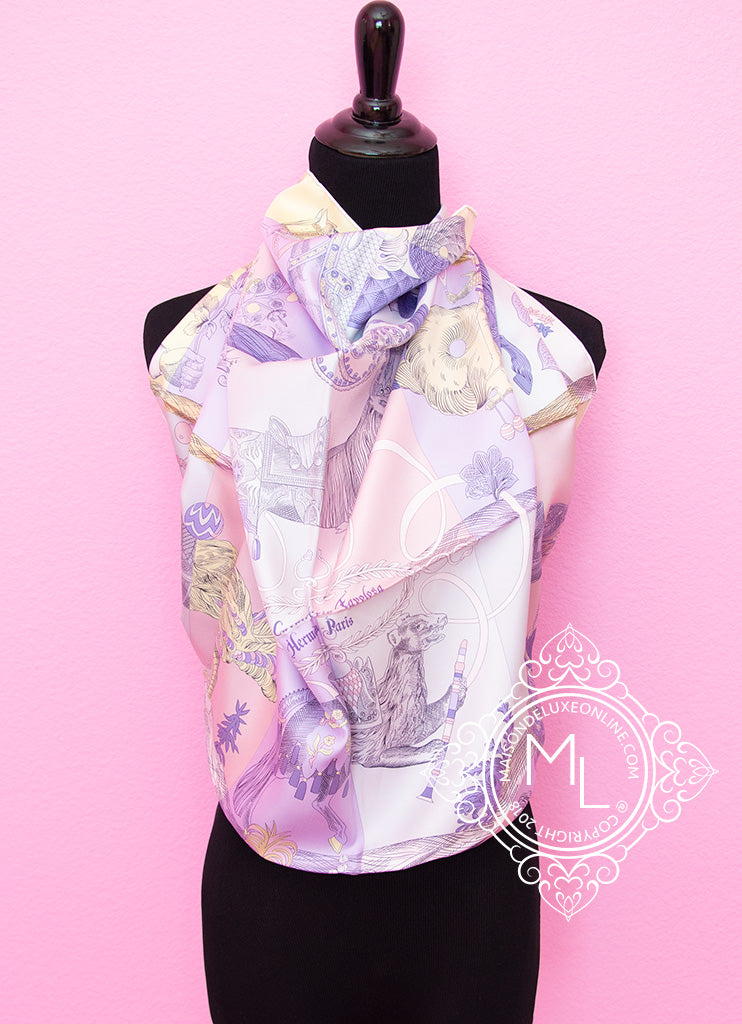 purple hermes scarf