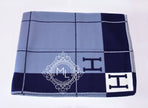 Hermes Large Caban Blue Wool Cashmere H Avalon III Blanket Throw Home ...