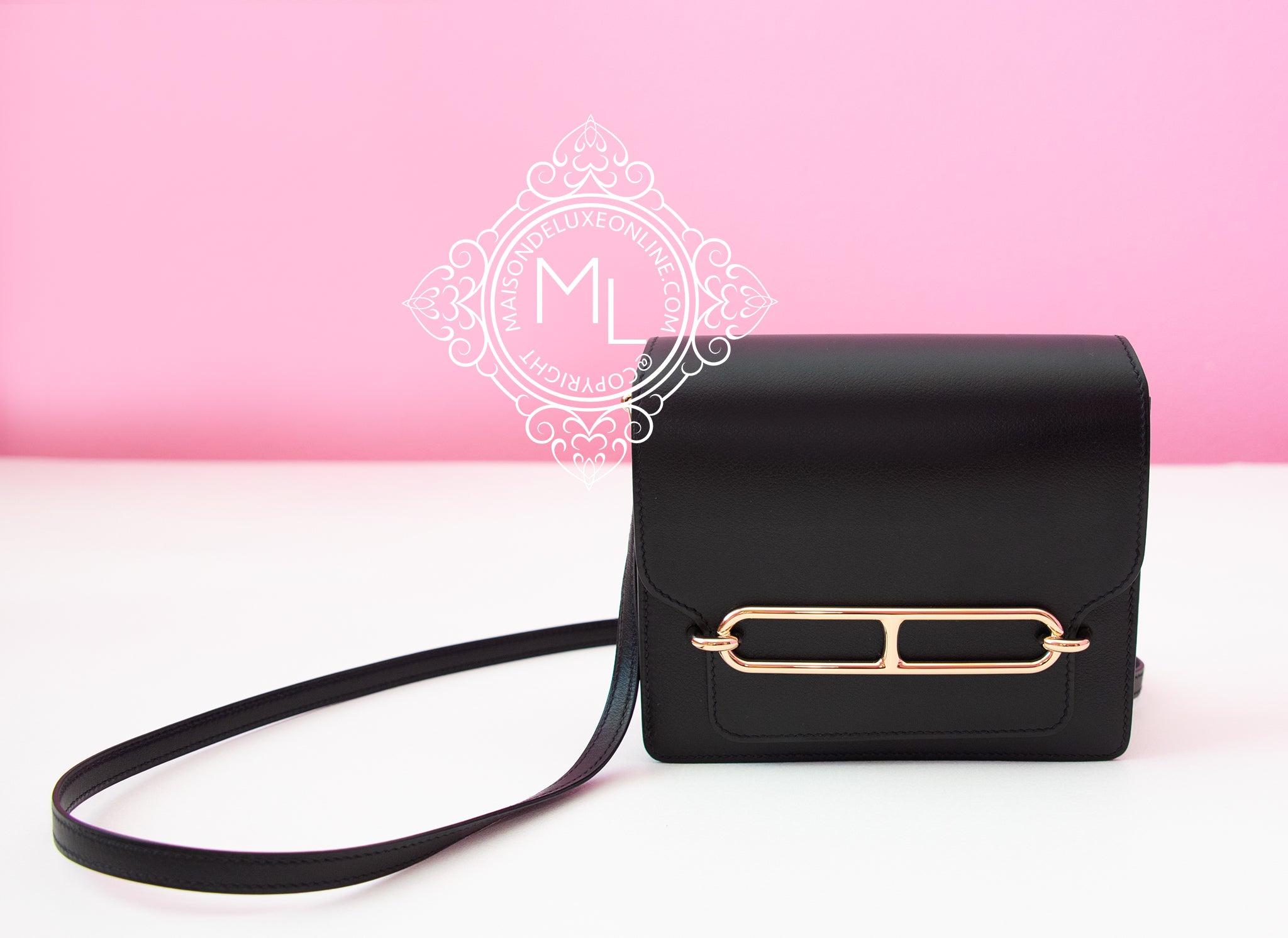 Hermes Noir Black Roulis Mini 18 